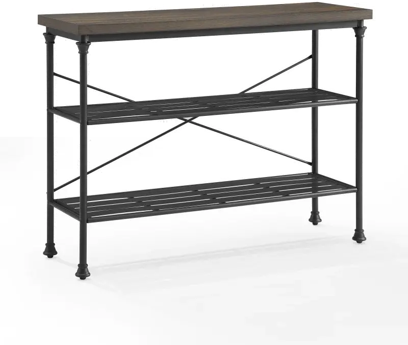 CF6130MB-BR Madeleine Black Industrial Sofa Table-2