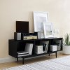 CF1115-BK Large Mid Century Black Record Cabinet - LIam