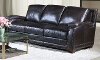 Traditional Smoke Dark Brown Leather Sofa - Primo