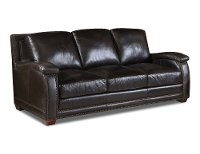 Traditional Smoke Dark Brown Leather Sofa - Primo-2