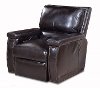 Traditional Smoke Dark Brown Leather Power Recliner - Primo