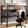Black Metal Twin Bunk Bed with Workstation - Clapton