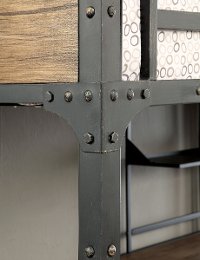 Black Metal Twin Bunk Bed with Workstation - Clapton-4