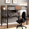 Clapton Black Metal Twin Bunk Bed with Workstation