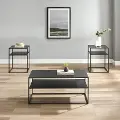 KF14007MB Braxton 3 Piece Black Occasional Table Set