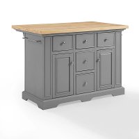 KF30025GY-NA Gray Kitchen Island With Wood Top- Julia-2