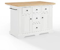 KF30025WH-NA White Kitchen Island With Wood Top-Julia-2