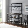 KF13031MB-BR Kitchen Island & Hutch- Madeleine