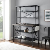 KF13031MB-BR Kitchen Island & Hutch- Madeleine
