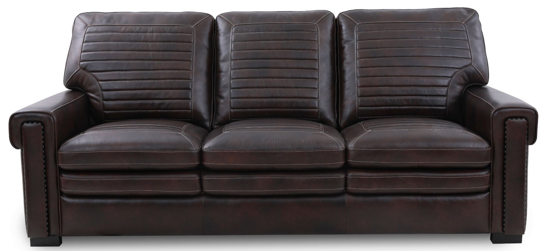 Contemporary Dark Brown Leather Sofa - Travis-1