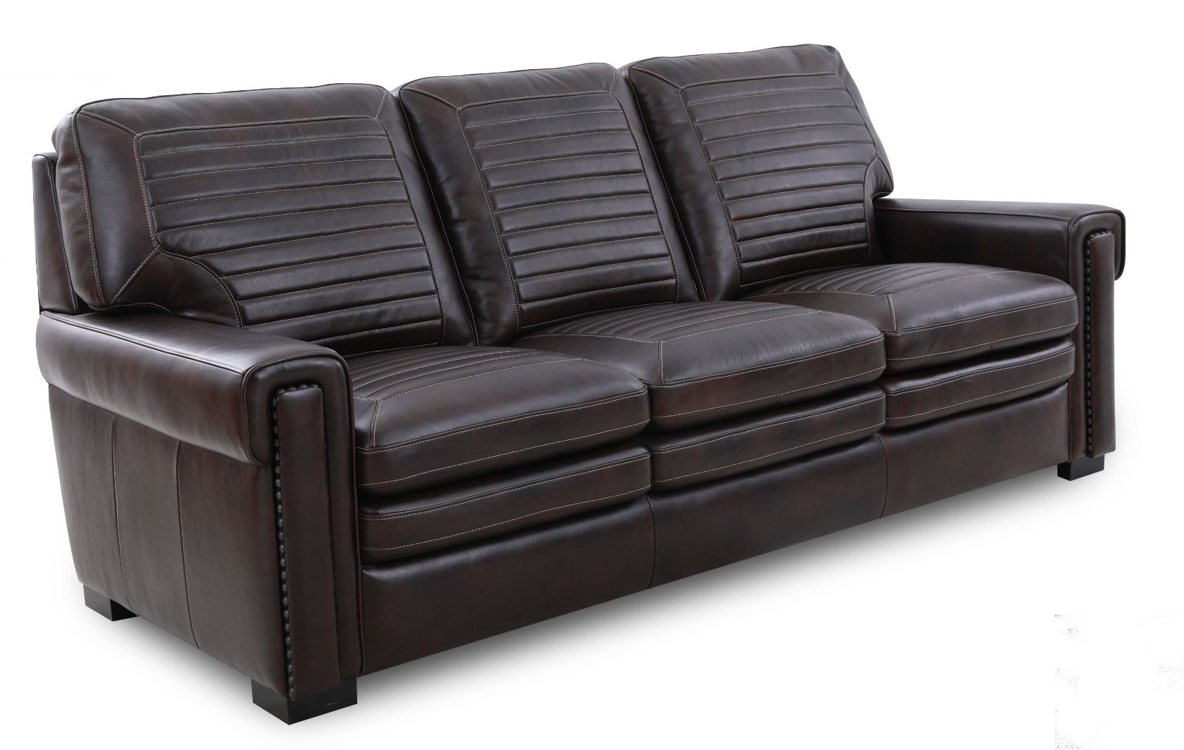 Contemporary Dark Brown Leather Sofa - Travis-2