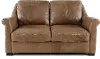 Tex Taupe Leather Loveseat