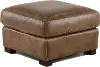 Tex Taupe Leather Ottoman