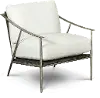 Maxx White and Stainless Steel Accent Chair