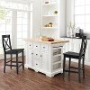 KF30067WH-BK White and Black Kitchen Island and Stools- Julia