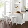 KF30067WH-WH White Kitchen Island With Wood Top & Stools- Julia