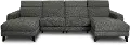 Charcoal Gray 4 Piece Power Sofa with Left and Right Chaise - Royals