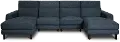 Navy Blue 4 Piece Power Sofa with Left and Right Chaise - Royals