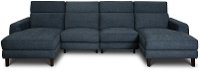 Navy Blue 4 Piece Power Sofa with Left and Right Chaise - Royals
