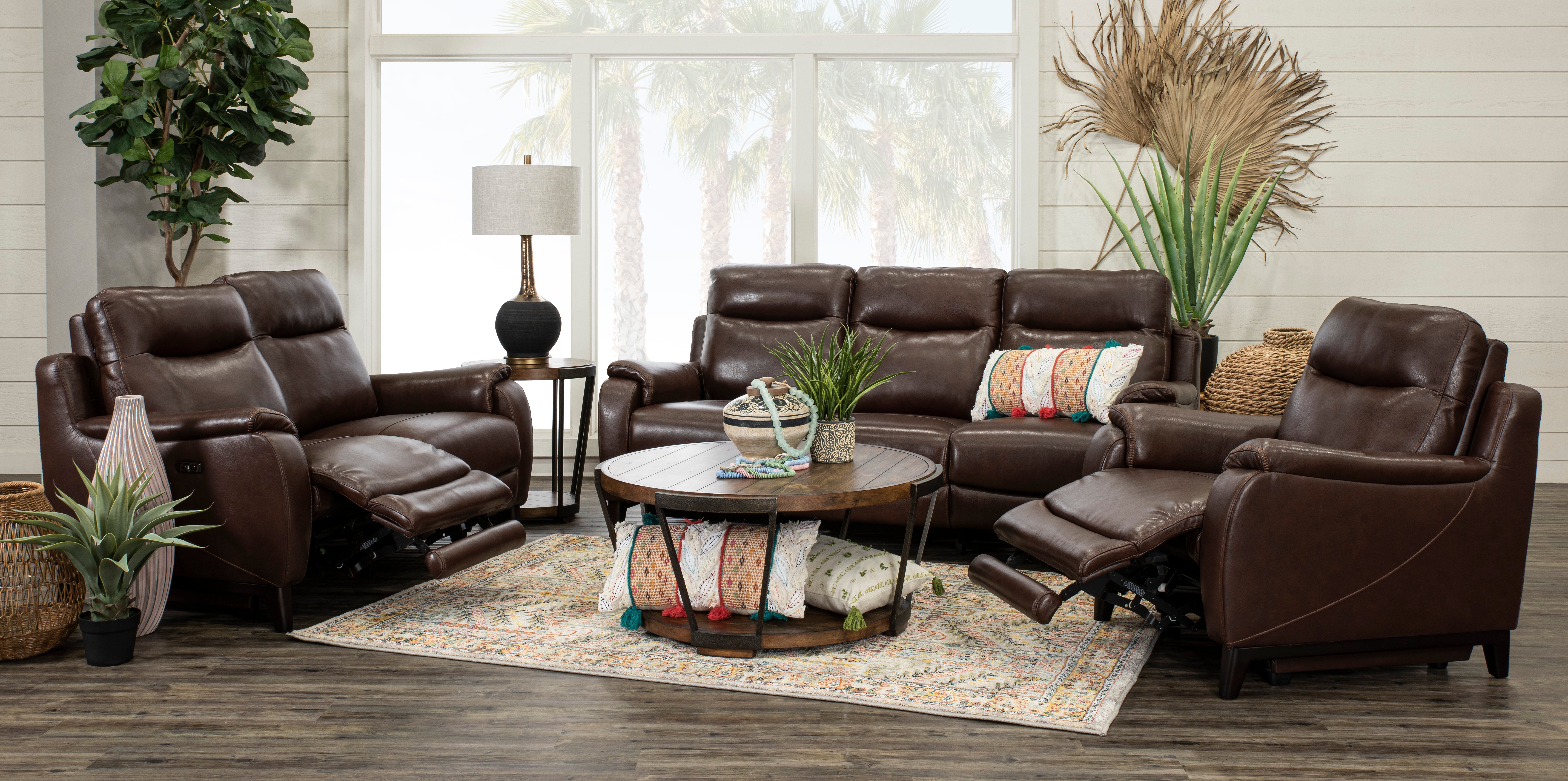 Monterey Brown Leather-Match Power Recliner-2