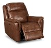 Kobe Brown Leather-Match Gliding Swivel Power Recliner