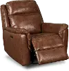 Kobe Brown Leather-Match Gliding Swivel Power Recliner
