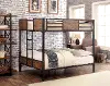 Clapton Wood and Black Metal Full over Full Bunk Bed