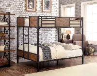 Clapton Wood and Black Metal Full over Full Bunk Bed