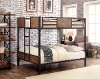 Wood and Black Metal Full over Full Bunk Bed - Clapton