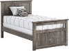 Rustic Driftwood Twin Panel Bed - Fort
