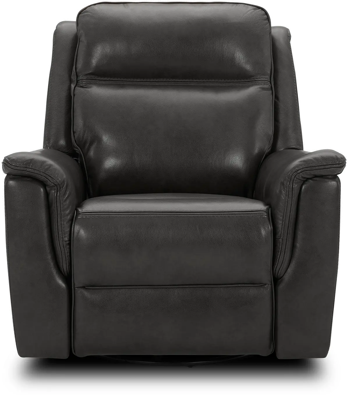 Kobe Dark Gray Leather-Match Gliding Swivel Power Recliner-2
