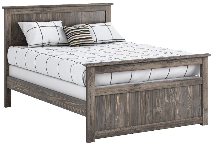 Rustic Driftwood Full Size Panel Bed - Fort