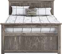 Rustic Driftwood Full Size Panel Bed - Fort-2