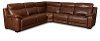 Kobe Brown Leather-Match 5 Piece Power Reclining Sectional