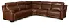 Kobe Brown Leather-Match 5 Piece Power Reclining Sectional