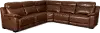 Kobe Brown Leather-Match 5 Piece Power Reclining Sectional