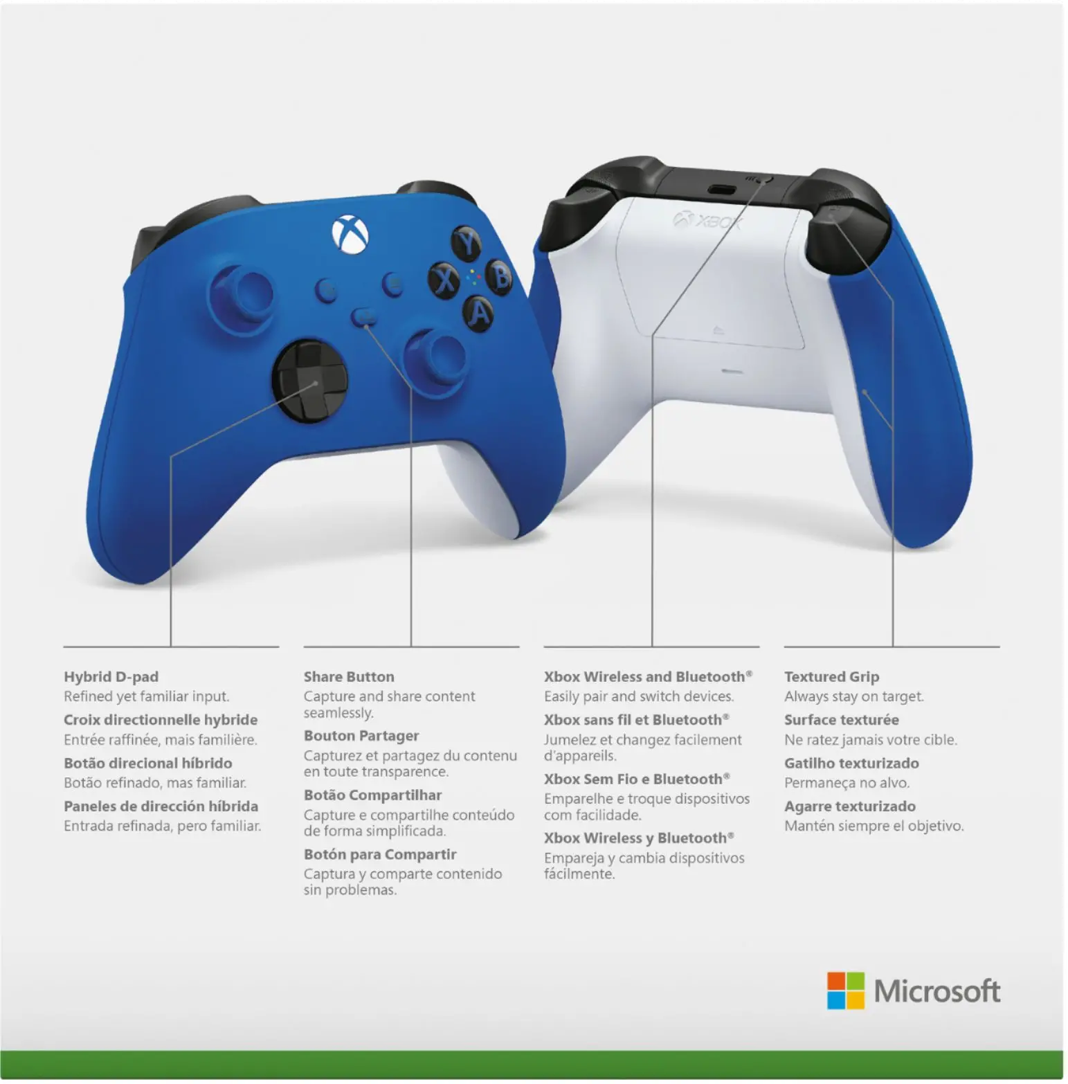 QAU-00001 Microsoft Controller for Xbox Series X, Xbox Series S and Xbox One - Shock Blue-5