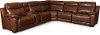 Kobe Brown Leather-Match 6 Piece Power Reclining Sectional