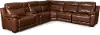 Kobe Brown Leather-Match 6 Piece Power Reclining Sectional
