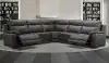 Kobe Dark Gray Leather-Match 5 Piece Power Reclining Sectional