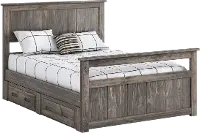 Fort Rustic Driftwood Full Storage Bed with 2 Drawers