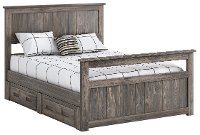 Rustic Driftwood Full Storage Bed with 2 Drawers - Fort-1