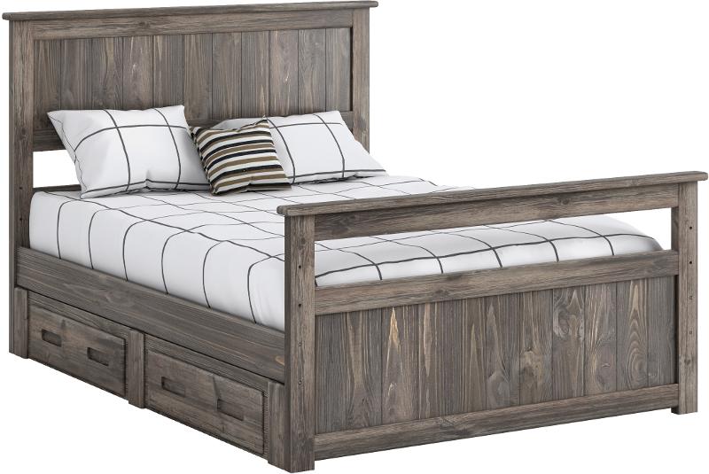 Rustic Driftwood Full Storage Bed With, Full Size Storage Bed With Drawers On One Side