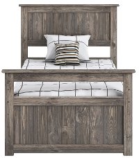 Rustic Driftwood Full Storage Bed with 2 Drawers - Fort-2