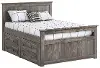 Rustic Driftwood Full Storage Bed with 4 Drawers - Fort