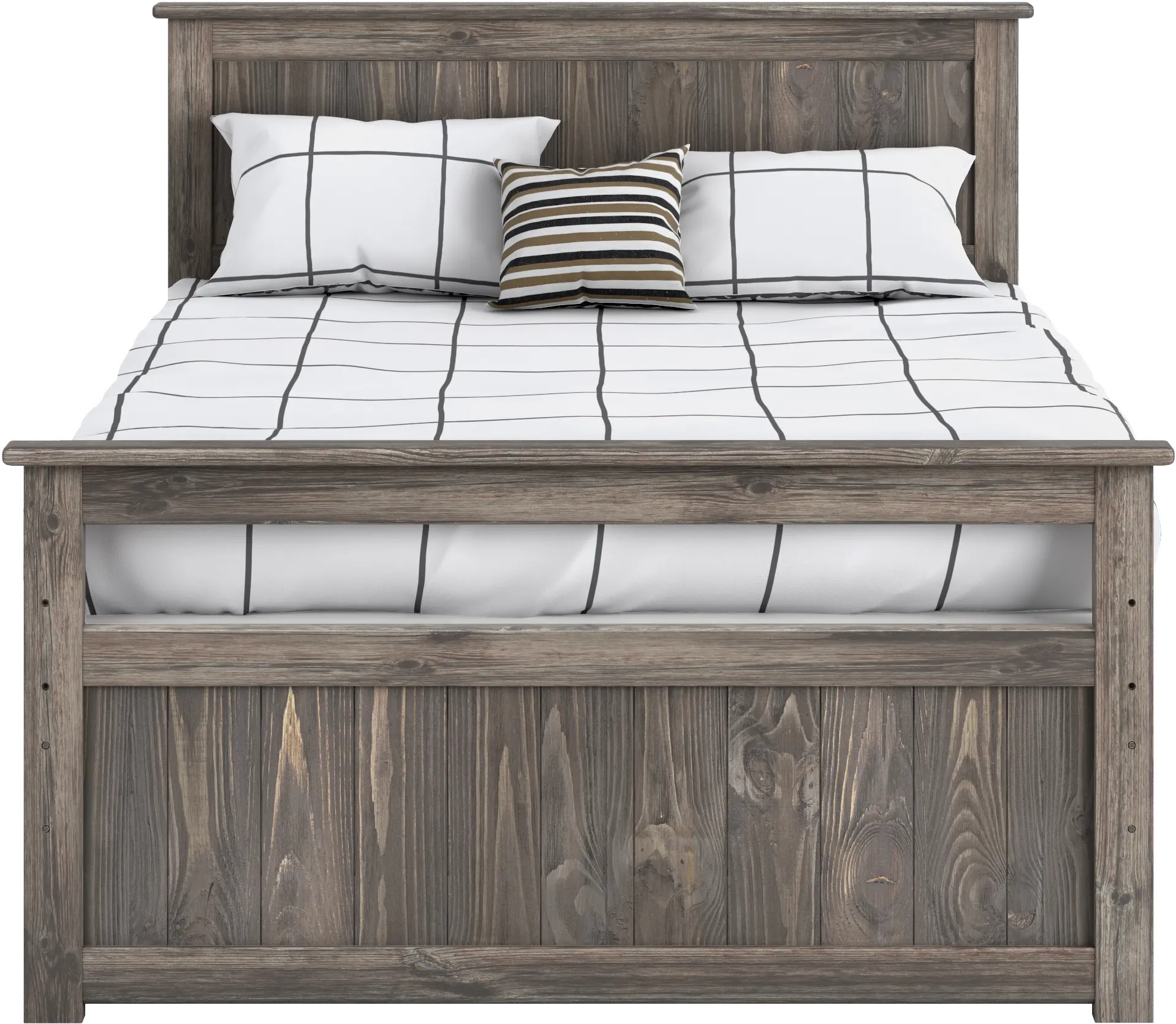 Fort Rustic Driftwood Full Panel Bed with Trundle-2