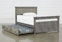 Rustic Driftwood Full Panel Bed with Trundle - Fort