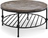 Round Antique Pine Coffee Table - Emery II