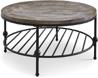 Round Antique Pine Coffee Table - Emery II