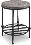 Emery II Round Antique Country End Table